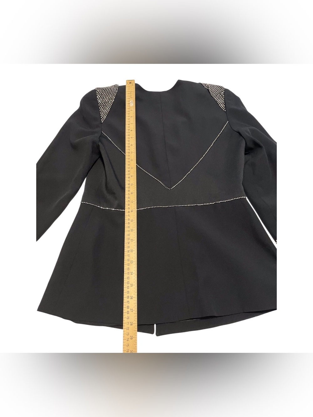 Frascara Black Embellished Women's Blazer,12 - Picture 6 of 11